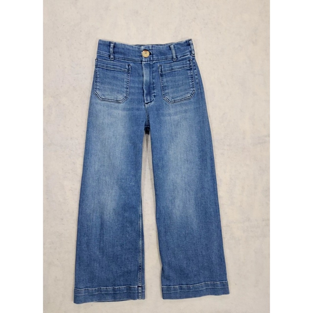 Maeve Jeans Women 27 The Colette Wide Leg Patch Pocket Blue Anthropologie